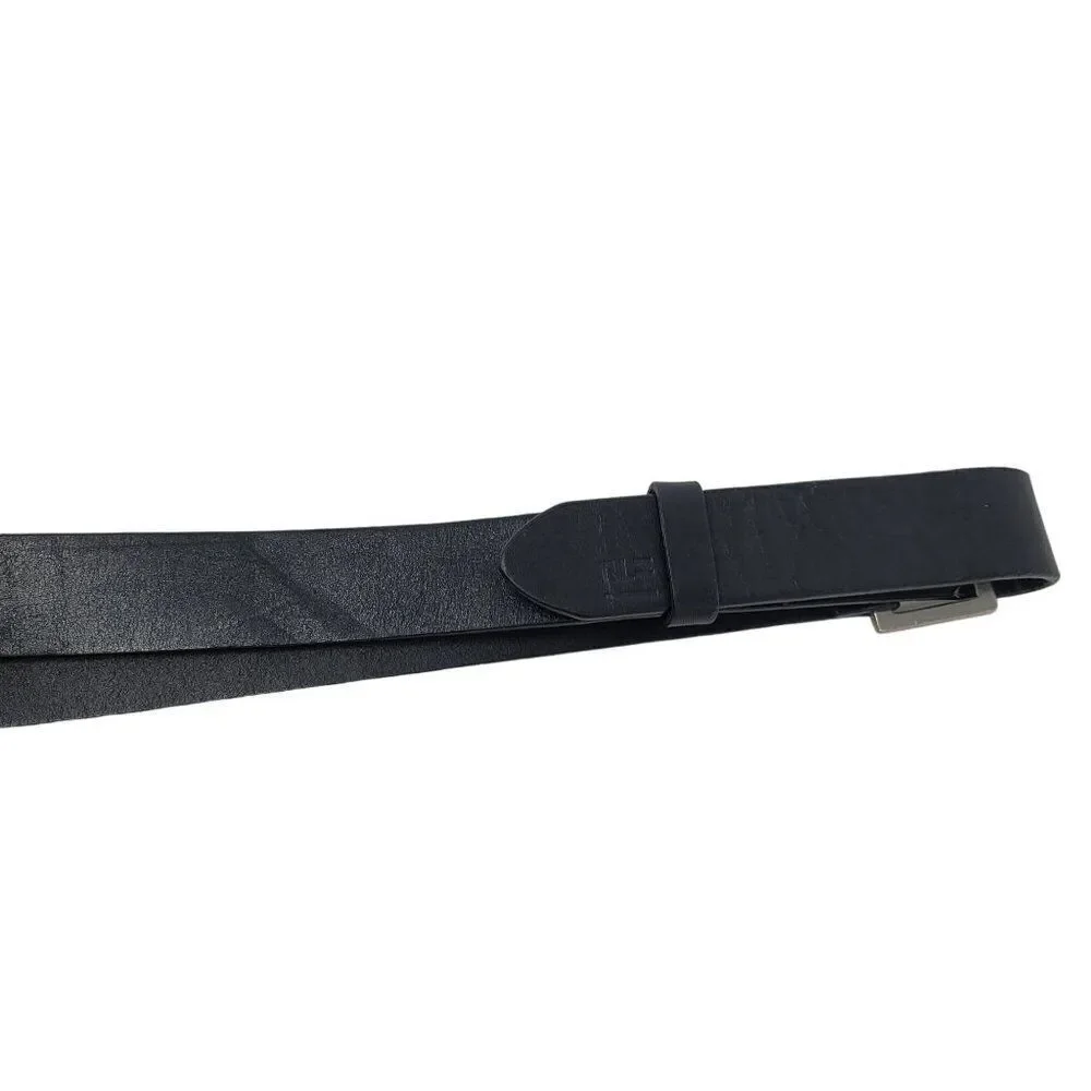 Vintage Polo Jeans Genuine Leather Belt M Fold Over Hook Loop Closure Logo‎